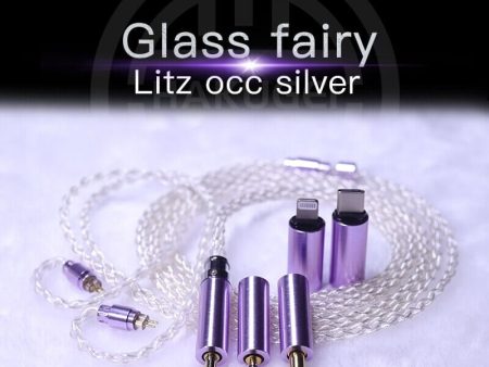 HAKUGEI Glass Fairy Litz Silver Earphone Cable 5 to 1 0.78 2Pin   MMCX Online Sale