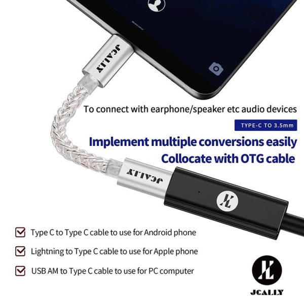 JCALLY AP7 Portable DAC & Headphone Amplifier With Type C To 3.5mm Online