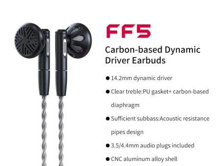 FiiO FF5 Carbon-based 14.2mm Dynamic Driver Earbuds Alumium Shell With 3.5mm 4.4mm MMCX Cable Hot on Sale