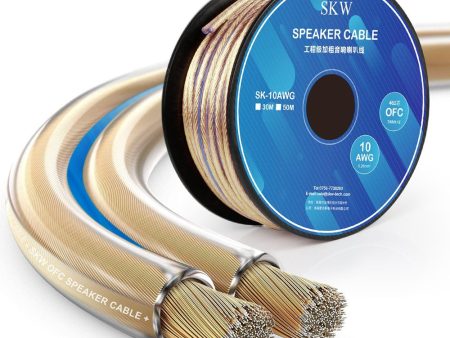 SKW HiFi 10AWG   14AWG High Purity Copper Speaker Cable For Discount