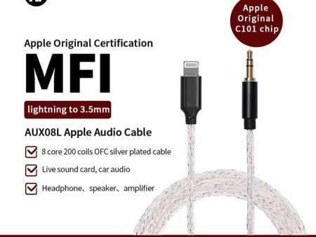 JCALLY AUX08L C101 Chip 8 Cores Lightning To 3.5mm Audio cable Discount