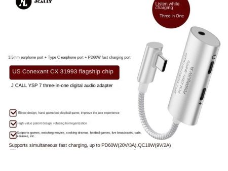 JCALLY SP7 New Upgraded 3-in-1 Digital Audio Adapter Portable DAC & Amplifier Supply