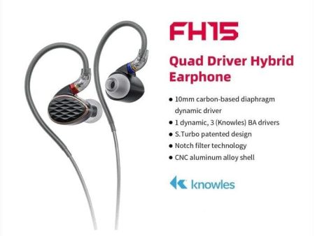 FiiO FH15 1DD + 3 BA Hybrid Technology In-Ear Earphone With 3.5mm 4.4mm MMCX Cable For Cheap