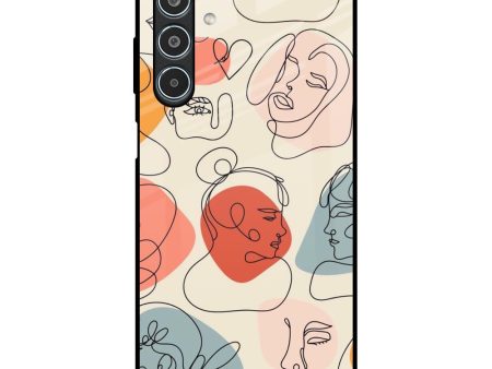 Abstract Faces Glass Case for Samsung Galaxy M35 5G Online