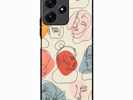 Abstract Faces Glass Case for Poco M6 Pro 5G Discount