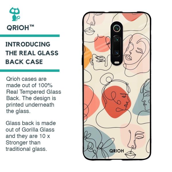 Abstract Faces Glass Case for Xiaomi Redmi K20 Pro Fashion