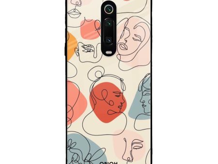 Abstract Faces Glass Case for Mi K20 Pro For Discount