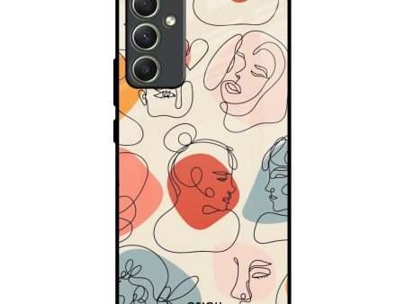 Abstract Faces Glass Case for Samsung Galaxy A34 5G Online Hot Sale